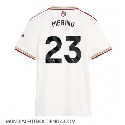 Camiseta Arsenal Mikel Merino #23 Tercera Equipación Replica 2025-26 para mujer mangas cortas Camiseta Arsenal Mikel Merino #23 Tercera Equipación Replica 2025-26 para mujer mangas cortas